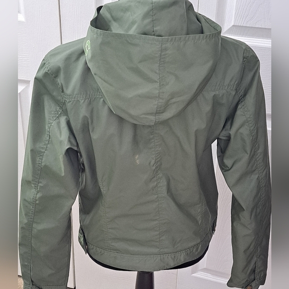 Hurley Olive Green Hooded Windbreaker   Size L - Picture 7 of 12
